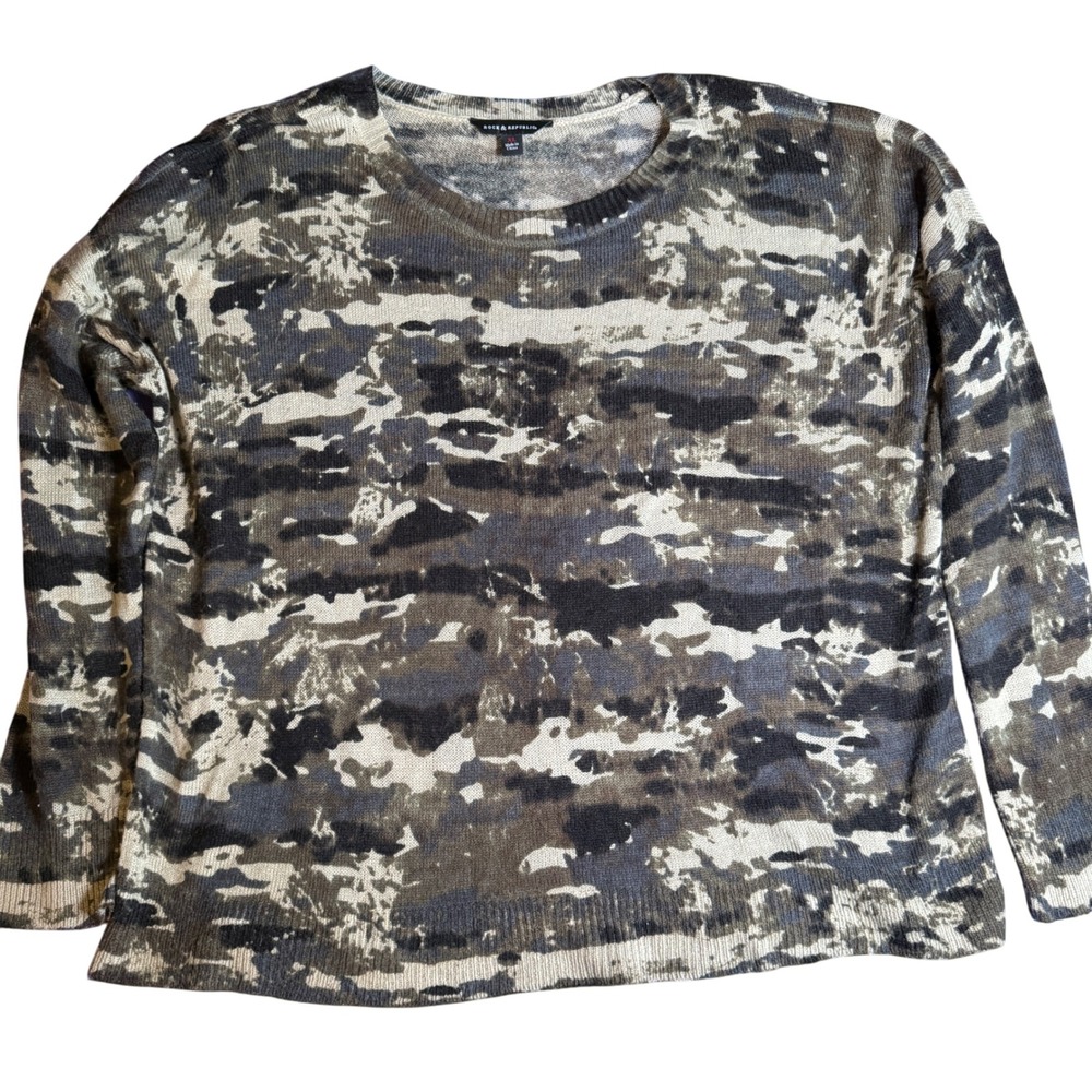 Rock Republic XL Camouflage Knit Sweater‎ Pullover Long Sleeve Top Men